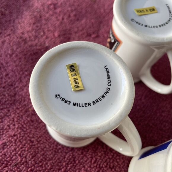 6 Ceramic Miller Brewing Co Beer Mugs Miller Genuine‎ Draft, High Life and Lite - Picture 4 of 4